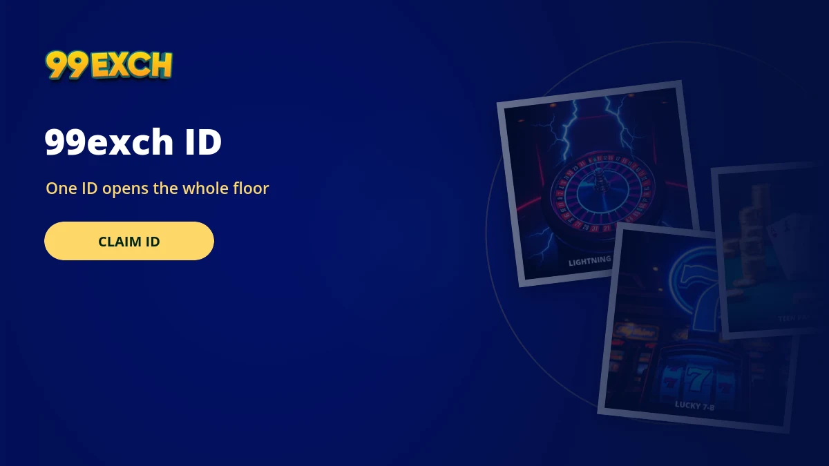 99exch ID banner showing one balance across cricket and casino tiles