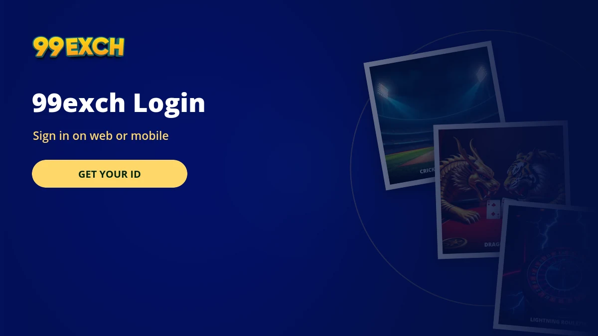 99exch login sign-in banner beside card room and roulette tiles